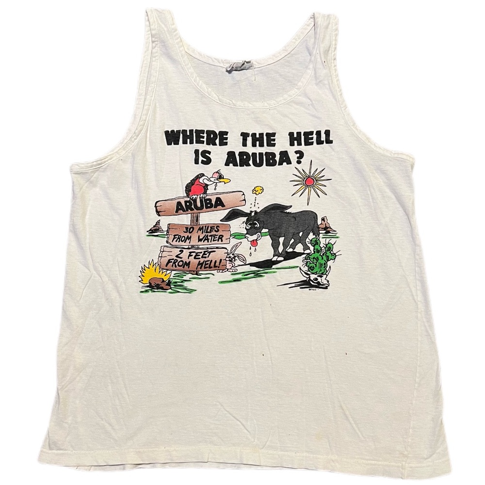 Where the H3ll is Aruba? Paradise Island Graphic Tank Top